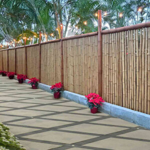 Polished Rolled Bamboo Screen with Galvanized Wire 6' High x 8' Long