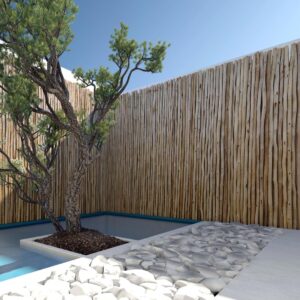 Rolled Eucalyptus Sapling Screen